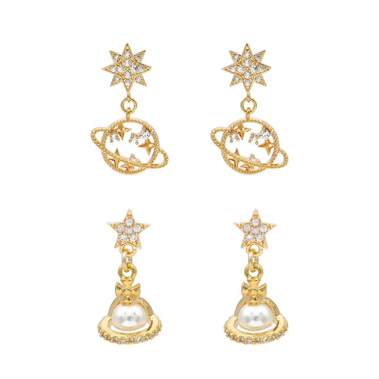 Saturn Earrings Set