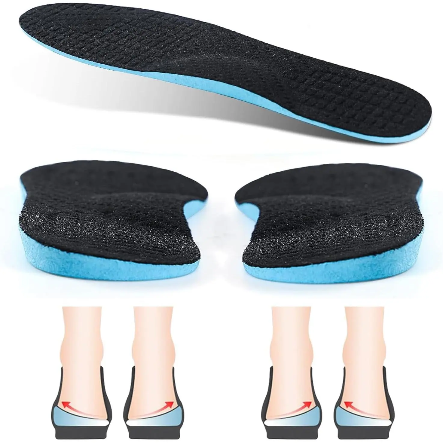 Supination Correction Insoles for Men & Women, Plantar Fasciitis Orthotic Insoles for Rectify Flat Feet,O/X Type Legs,Bow Legs,Heel Pain (Color: Supination Insoles)