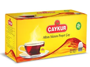 ÇAYKUR Black Tea Bags, Altın Suzen Turkish Tea, Individually Wrapped Cup Brew Bags, Bright Red Color, Best Turkish Loose-Leaf Flavor, 25 Tea Bags (50g / 1.76 oz)