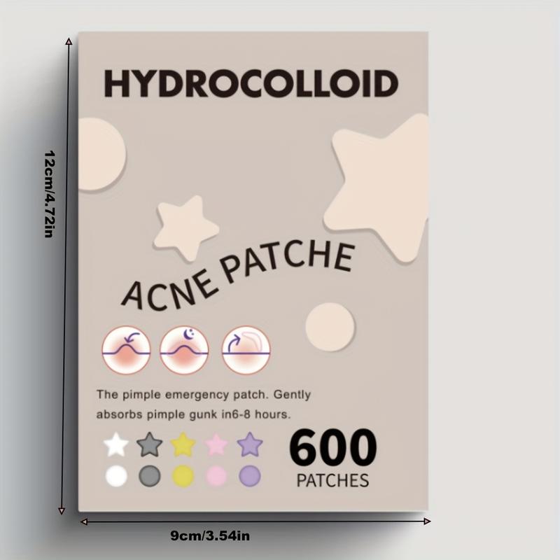 600pcs Star-Shaped Hydrocolloid Acne Patches - Fragrance-Free, Alcohol-Free, Invisible Non-Drying Pimple Cover Dots For All Light Beige Types, Gentle Absorption & Emergency-Ready Care, Pimple Patches For Face, Durable Packaging, Stocking Stuffers