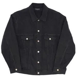 Balenciaga Spray Paint Logo Denim Jacket Black