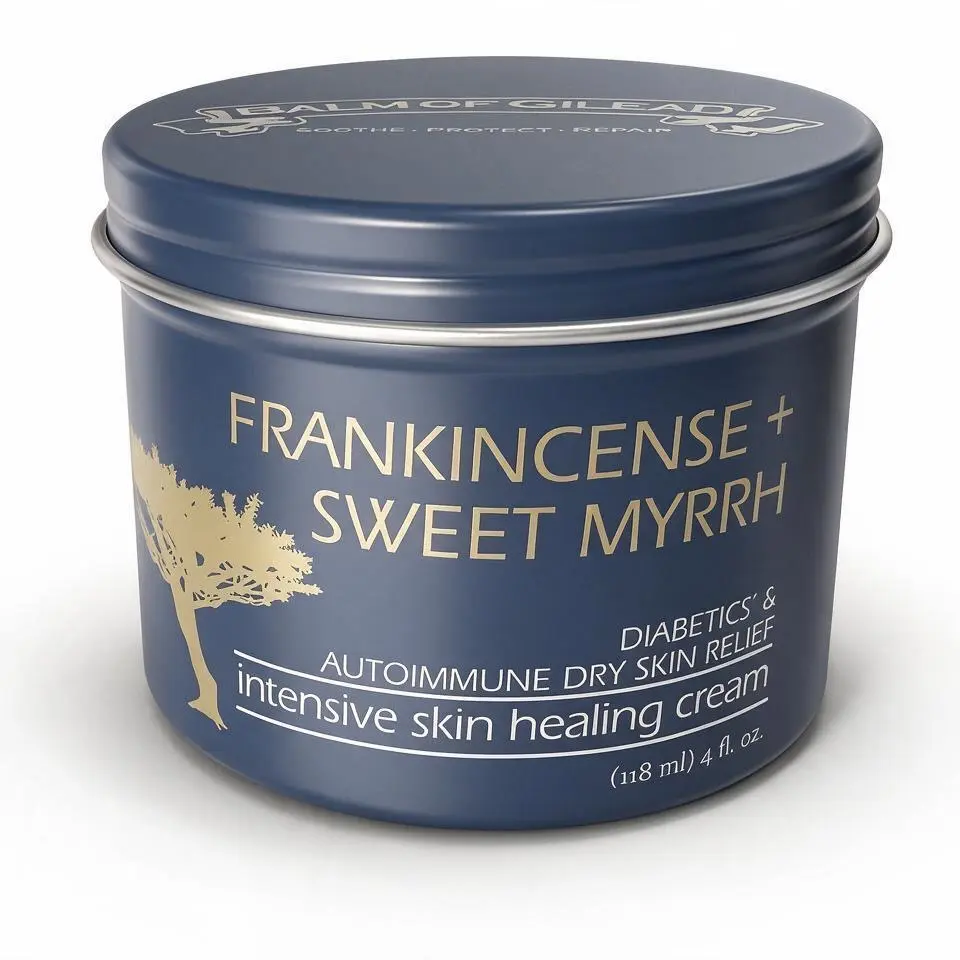 Balm of Gilead Frankincense & Sweet Myrrh Intensive Moisturizing Cream – Hydrating Tallow Moisturizer for Dry Skin & Cracked Heels, 4 oz