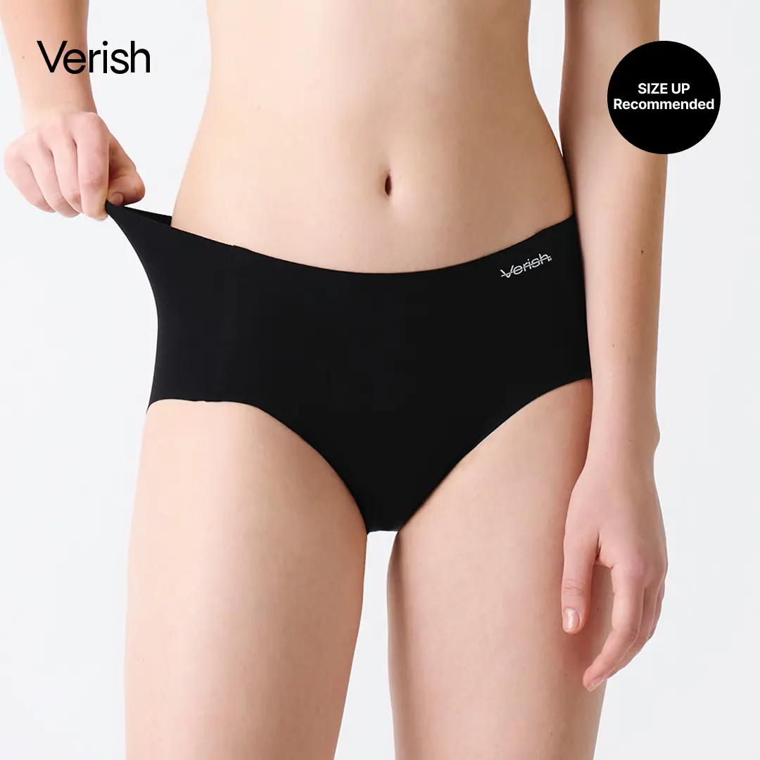 [VERISH] Cool Fit Panty PLUS - Seamless Full Coverage Underwear for Women - Mid-Rise Laser-Cut No-Line Invisible Fit Cooling Comfort