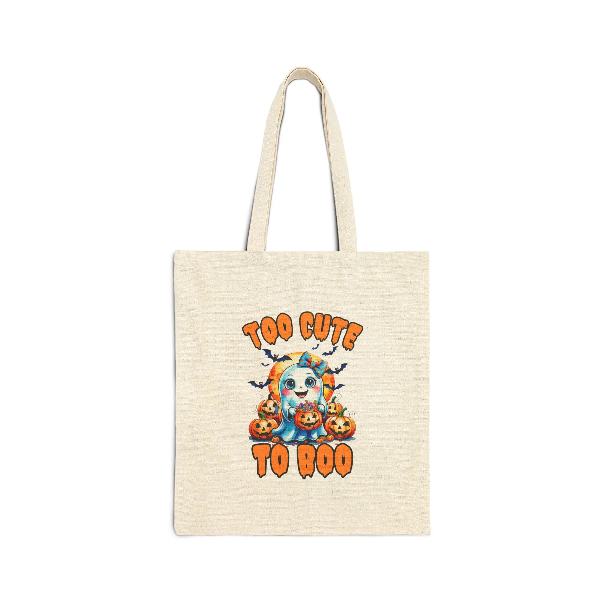 Halloween Tote Bag, Personalized Cotton Canvas Bag, Cute Pumpkin Bag, Too Cute To Boo, Fall Essentials, Gift for Her, Eco-Friendly