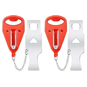 Portable Door Lock Solid Heavy Duty for Additional Safety 2-Pack Hardware Industrial Universal Compatibility Easy Installation Enhanced Security