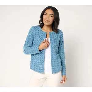 Susan Graver Jacquard Denim Jacket