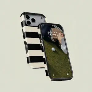 Striped Geometric Pattern Dual Layer Protective Case, Luxury New Design, Durable Two-In-One Shell, Fits iPhone & Samsung Galaxy