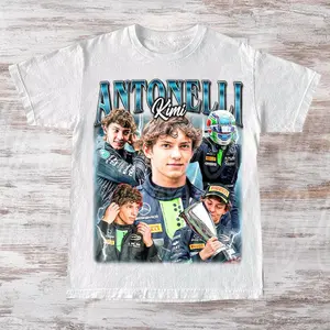 Kimi Antonelli Shirt,  FF1 1 Racing Tee, Vintage Bootleg Collage, Mercedes Junior Driver Fan Unisex Graphic, Gift for Women and Men FD