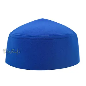 Handmade Pointed Top Blue Faux Felt Kufi