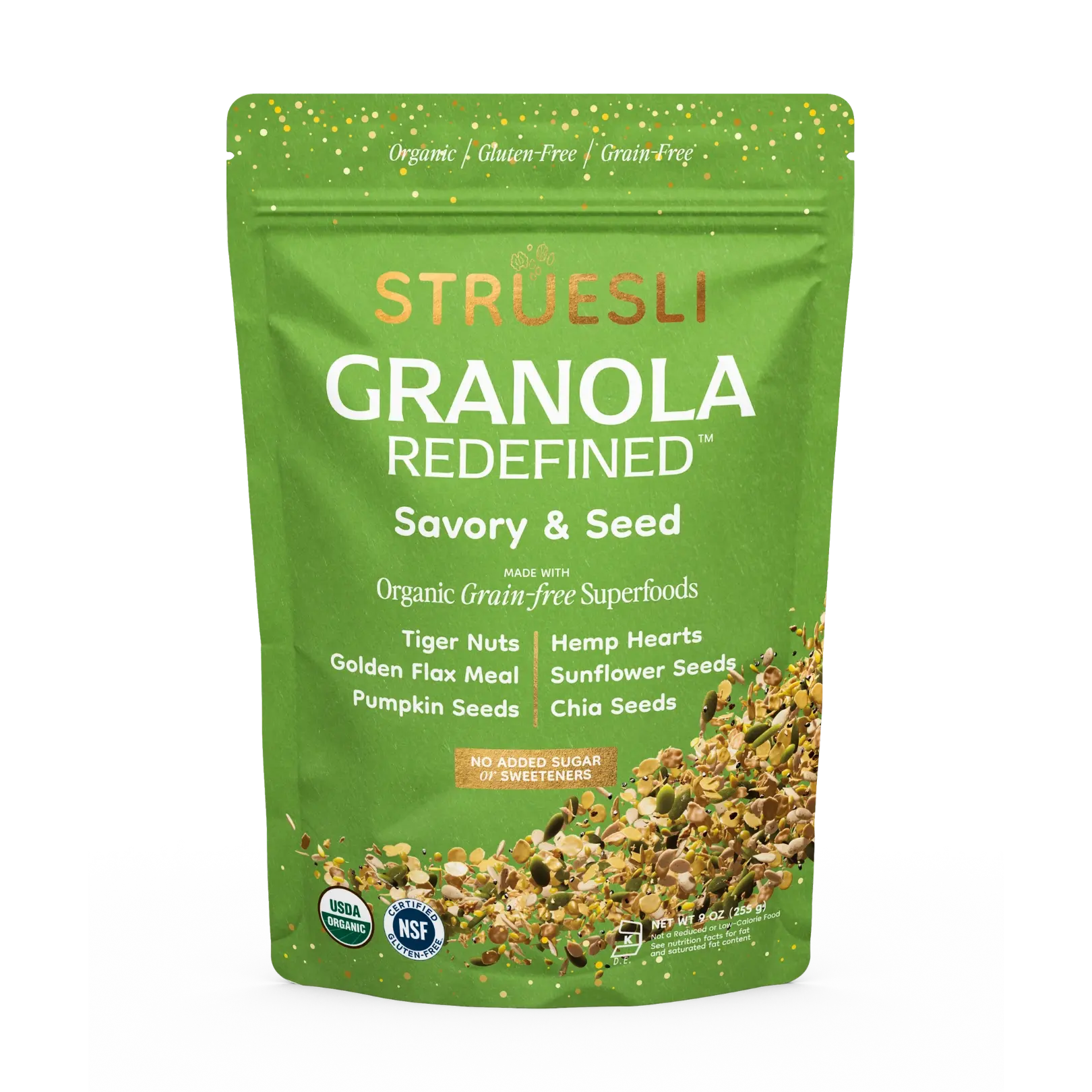 Struesli Organic Granola | Savory + Seed - Gluten-Free, Nut-Free, Oat-Free, Grain-Free - Enhance your Cottage Cheese, Avocado Toast, Salads, Soups and so much more!