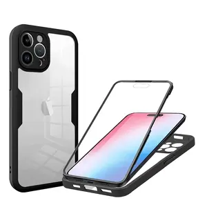 360 Degree Shockproof Transparent Smartphone Case Cover with Built-in Screen Protector, Anti-drop, Aesthetic Protection for iPhone 17 Air 16/16Pro/16ProMax/15/15Pro/15ProMax/14/14Pro/14ProMax/13/13Pro/13ProMax/12/12Pro/12ProMax/11/11ProMax/X/XSMAX/XR
