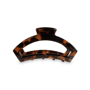 TELETIES - Open Tortoise Medium Claw Hair Clip - Durable Design for Secure Hold, Versatile for Various Hairstyles - Claw Clip - Nearly Unbreakable - Strong Grip