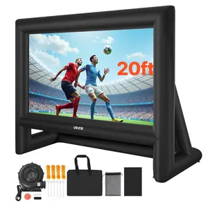 fathersdaygift VEVOR 20FT Inflatable Movie Screen, Inflatable Projector Screen with Portable Storage Bag, 16: 9 Easy Set Up Movie Projection for Outdoor Backyard, Home Theater, Theme Party