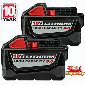 NEW 2PACK For Milwaukee M18 LITHIUM 8.0 AH Extended Capacity Battery 18V 48-11-1860