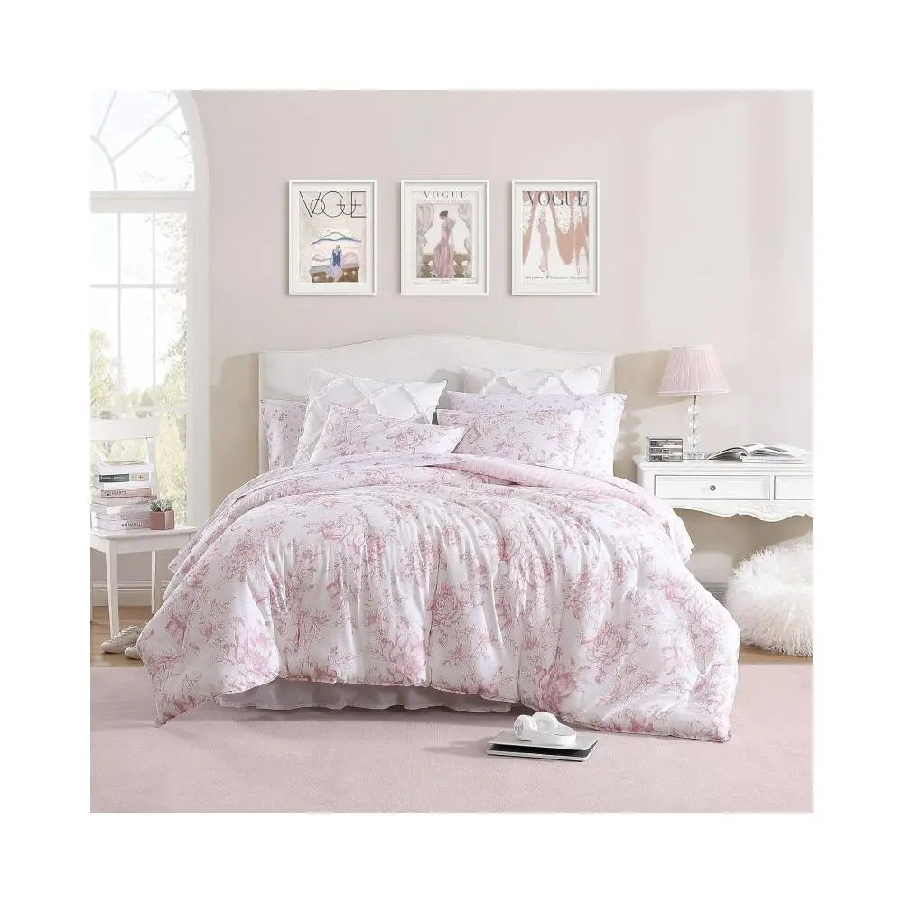 Twin XL Comforter Set, Reversible Cotton Bedding with Matching Sham(s), Farmhouse Home Décor