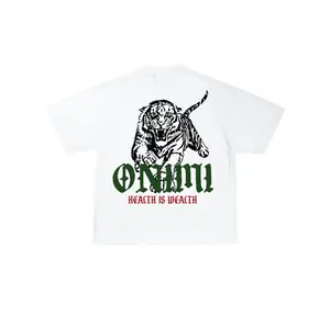 Onimi Health is Wealth Lion Cotton Menswear T-Shirt - 100% Cotton, Pre Shrunk, True to Size Fit, Streetwear Style