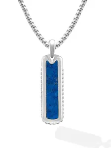 RTZN Lapis Lazuli Column Pendant Necklace for Men
