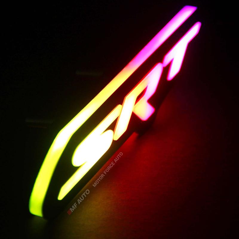 Flow Series SRT RGBW LED Badge Emblem for Dodge Charger, Challenger, Chrysler, and Jeep - Dynamic Multicolor Effects, Time-0-1 Hour Installation