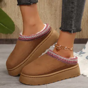 Women's Slippers Platform Fuzzy Cozy Slip on Fuzzy Slippers with Faux Lining Boots for Indoor and Outdoor Fur Lined Clogs