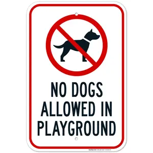 Sigo Signs, No Dog Allowed in Playground Sign, 12x18 Inches, Rust Free .063 Aluminum, Fade Resistant, Made in USA
