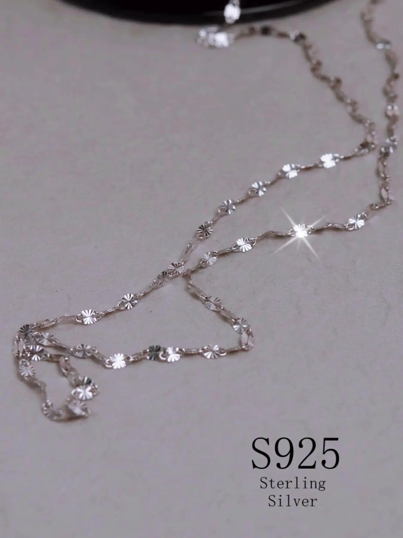 S925 Sterling Silver Simple Style Necklace for Women, Elegant and Versatile Collarbone Chain Necklace for Daily Wear, Fashion Jewelry Accessories for Women As Gift, Dainty Necklaces