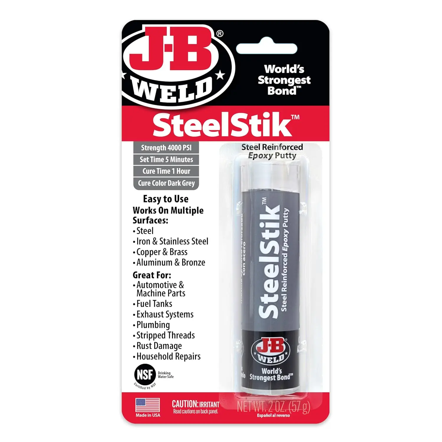 8267 SteelStik Reinforced Epoxy Stick - 2 oz.