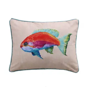 Beachwalk Multi Colored Fish Pillow