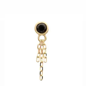 Onyx Triple Chain Flat Back Stud