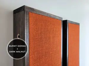 Two (2) Pack Vintage Style Framed Acoustic Panel: 12" x 48" x 4" Rockwool-Sound Absorber Bass Trap in Burlap for Studios, Home Theatres