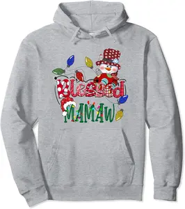 Womens Blessed Mamaw Chrismas Snowman - Xmas Light Pullover Hoodie - Rosazamorap Shop 37B09KYFQ4DV