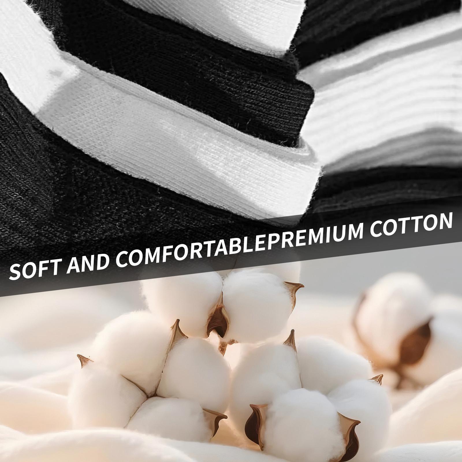 Insoles & Unisex Cotton Mid-Calf Socks  Black & White | Perfect for Shoes | All-Day Comfort Four pairs of socks