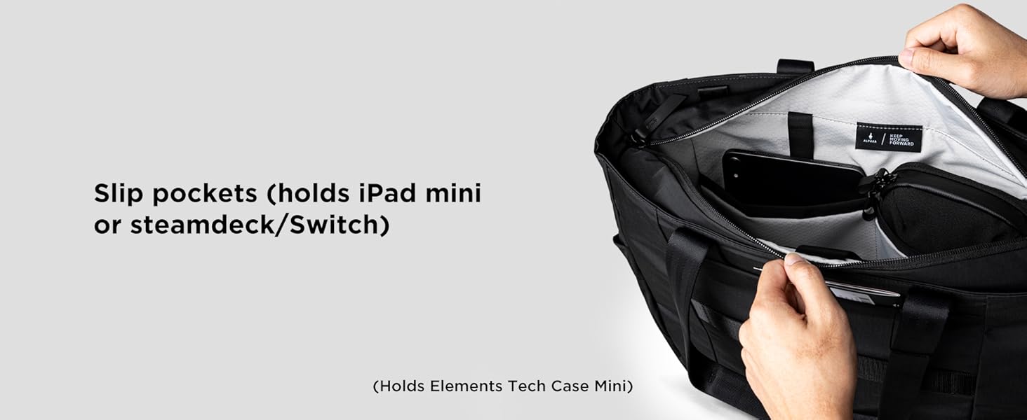ALPAKA Metro Tote Bag 14L- Build 16" Laptop & Tablet Sleeve with zipper, External Bottle Pocket,Luggage pass-through