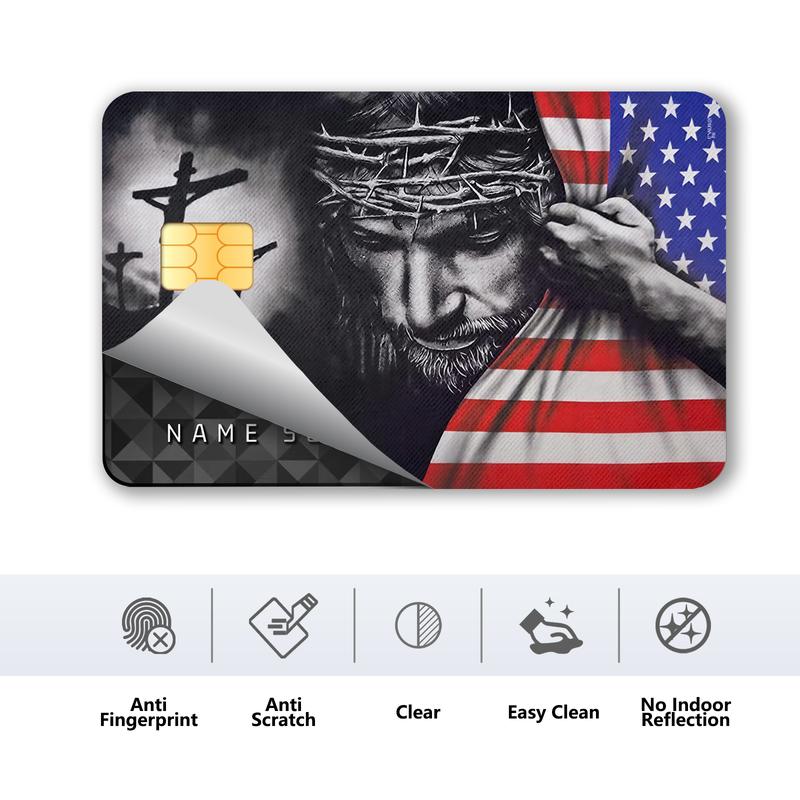 Faith & Patriot Card Sticker Set – Inspirational Credit Card Stickers with Cross & Scripture Designs