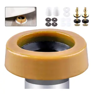 Extra Thick Toilet Wax Ring Kit Include Closet Bolts, Bolt Caps, Thick Flange and Retainer Washers, Fits 3 Inch and 4 Inch Waste Lines for Toilet Gas Odor and Watertight Sealing