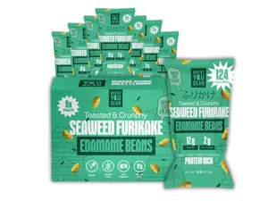 Where You Bean Edamame Beans Snack (Seaweed Furikake) - Crunchy and Dry Roasted Edamame Beans - High Protein Snacks, Keto and Vegan Healthy Snacks for Adults & Low Carb Asian Snack 0.9 oz (Pack of 8)