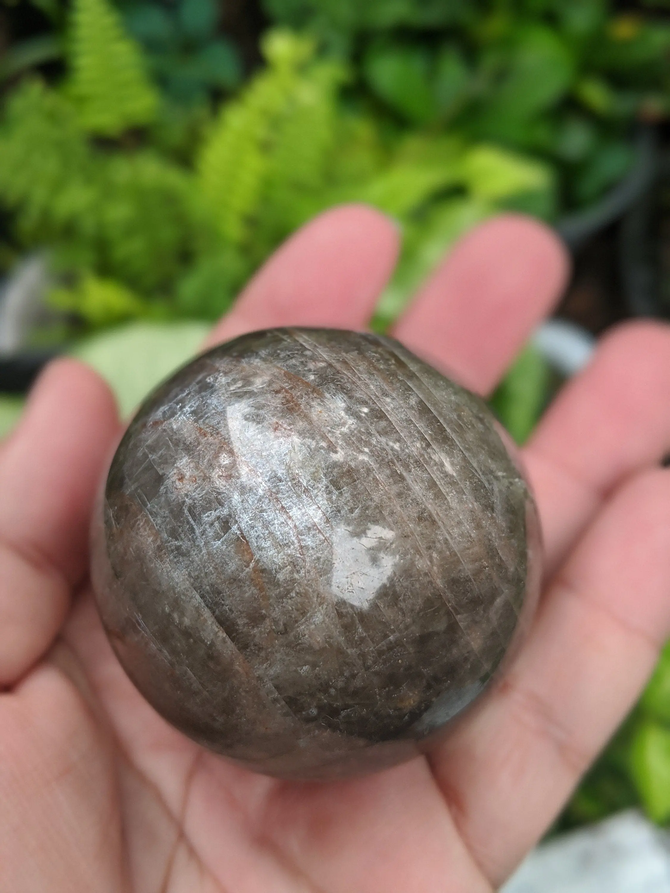 Black Moonstone Sphere Large Polished Goddess Rock Untreated Gemstone Healing Crystal Ball Chakra Natural Mineral Specimen Meditation Orb