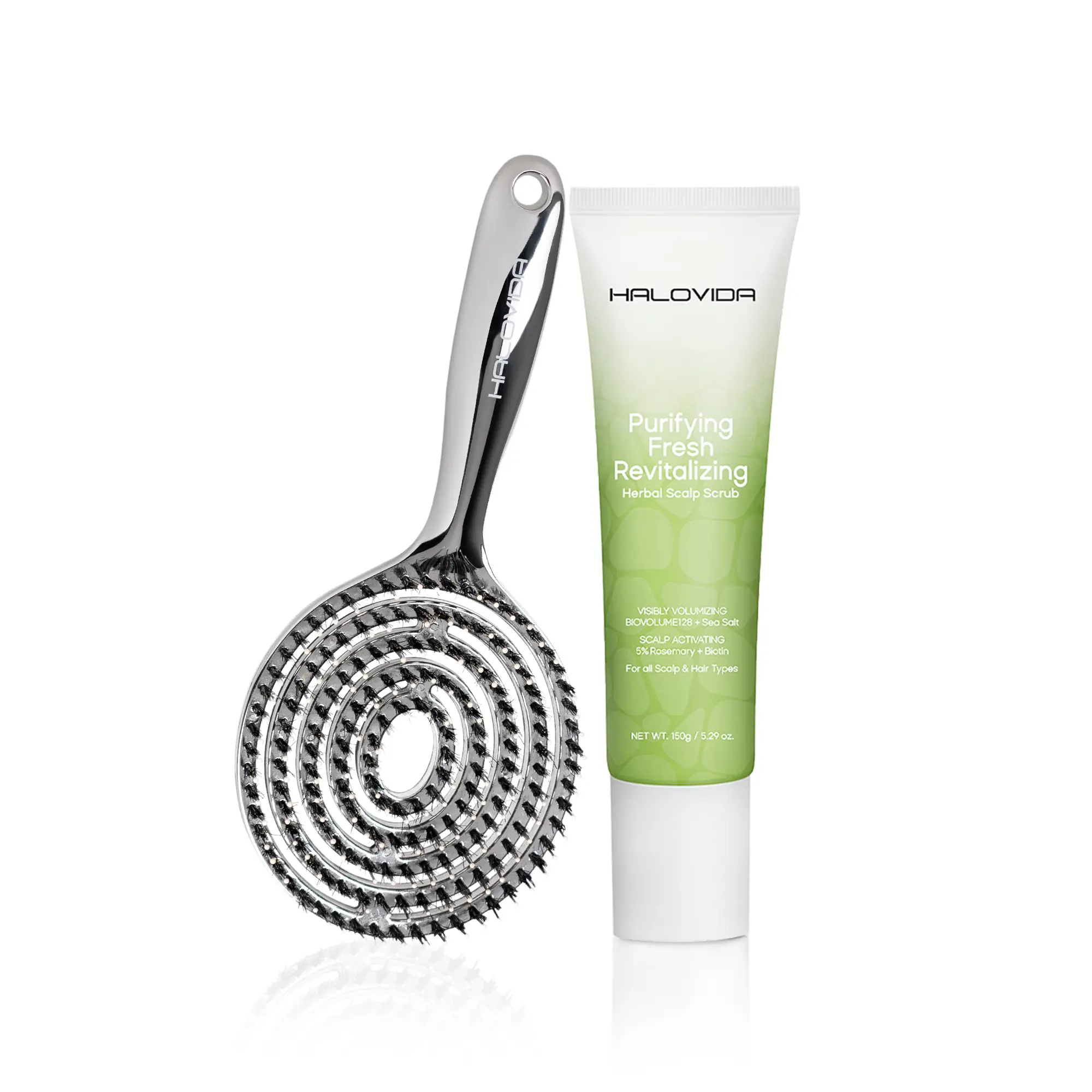 Herbal Scalp Scrub 5.29 0Z+HaloFlex Spa Brush