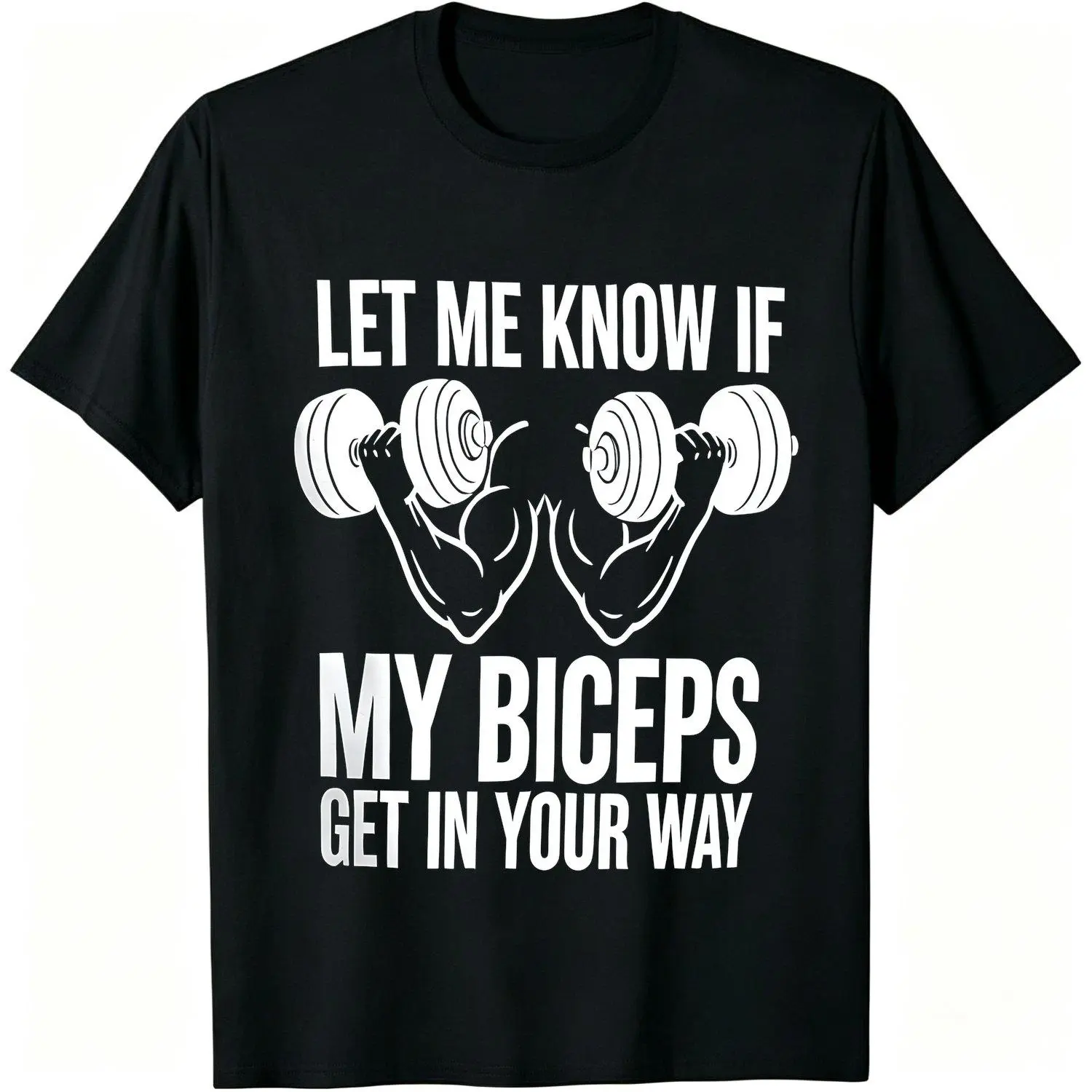 Men Biceps Gym Graphic T Shirt Fitness Humor Muscle Workout Training Tee Casual Athletic Apparel Novelty Gift