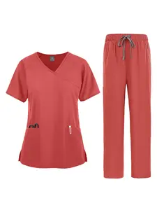 Ultra Soft Nurse Scrub Uniforms Women Wrinkle Resistant Shirt Pant Hospital Medical Scrubs Set Fade Resistant Lab Doctor Clothes