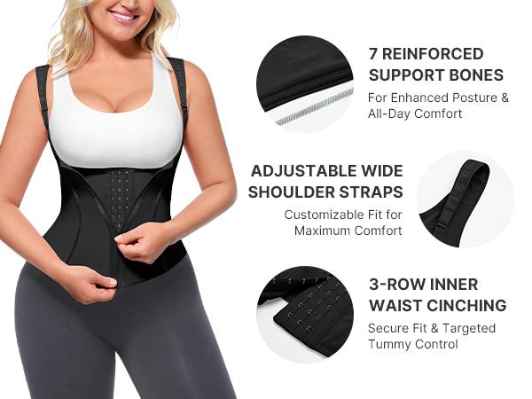Shapellx AirSlim Steel Bones Core Control Latex Waist Trainer Vest
