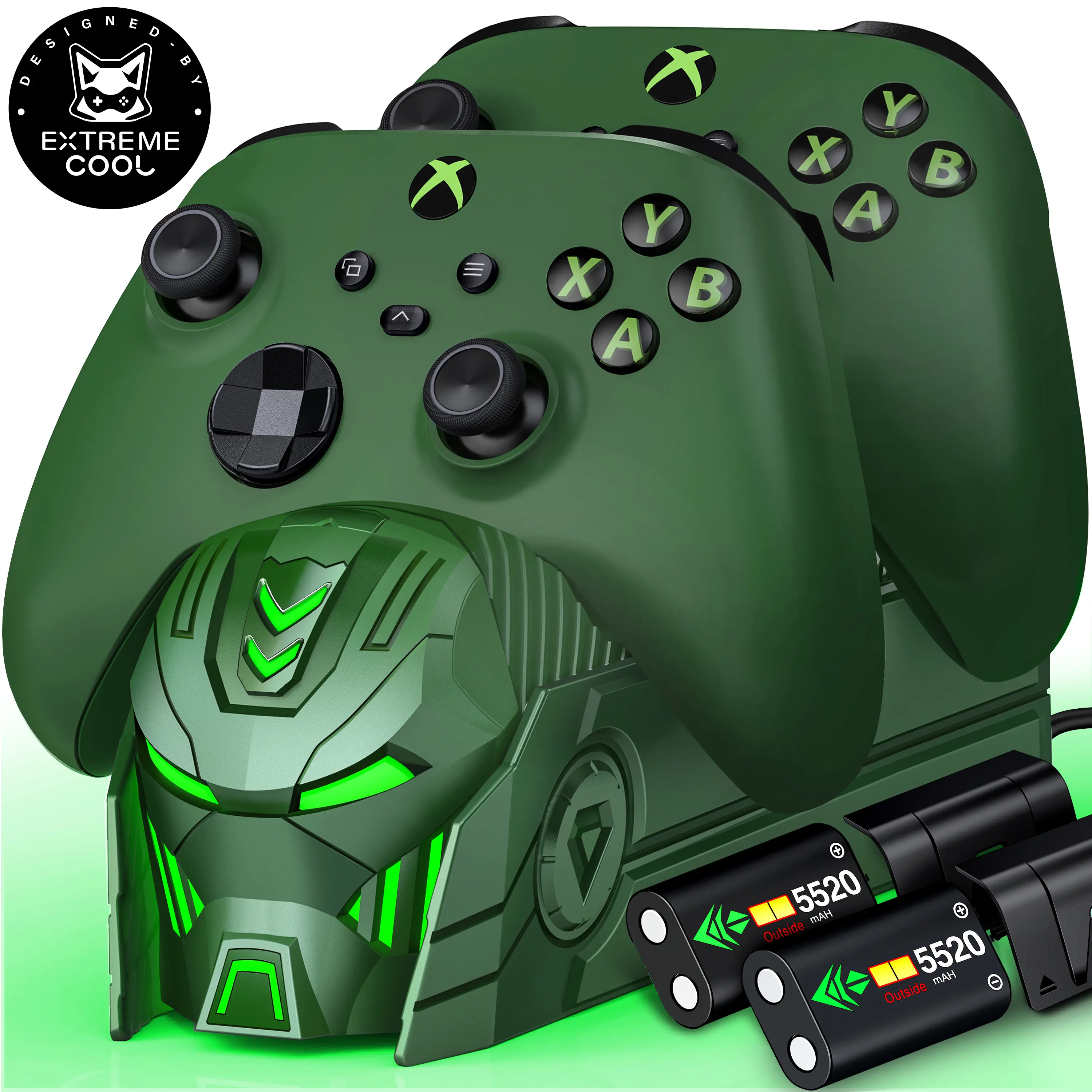 ESYWEN Xbox One Rechargeable Battery Pack for Xbox Series X/S, Xbox One S/X/Elite Controller, 2x5520mWh Rechargeable Batteries, 4-5H Charge, 18-25H Playtime, 2000 Cycles, LED Indicator, 2 Black 2 White Battery Covers