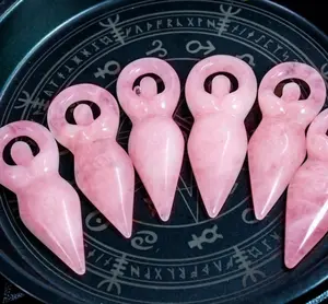 Natural Crystal-Rose Quartz Goddess