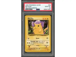 1999 Pokemon Base Set Yellow Cheeks Pikachu #58 PSA 10