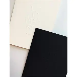 Vow Books 4.25 x 5. inch - Deluxe Vow Books for Wedding - 1 Charcoal, 1 Vellum Vow Books His and Hers - Embossed Sole Paper Co Vow Books - Keepsake Vow Book Set - Black/ Light Cream