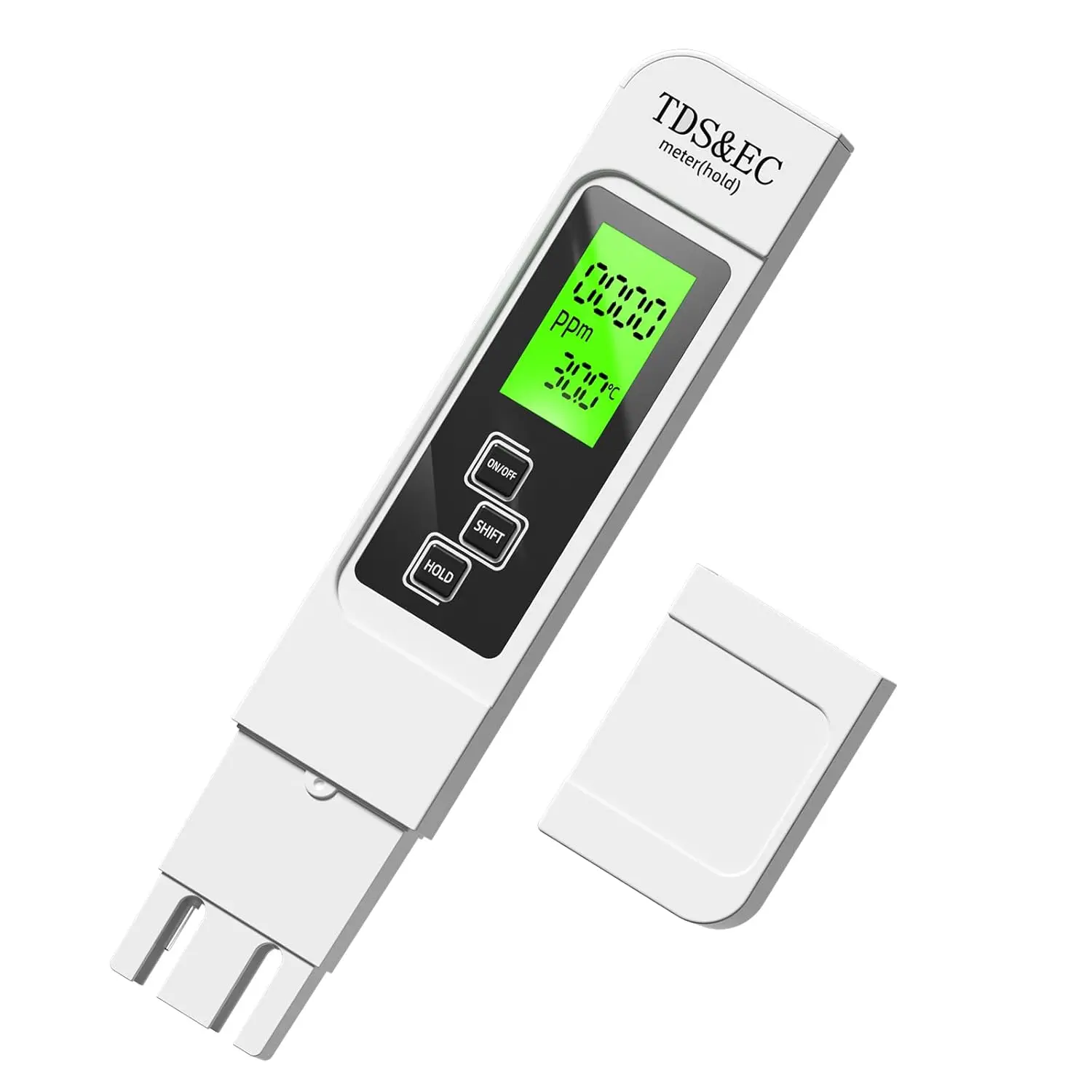 4 in 1 TDS Meter - TDS EC & Temperature(C,F) Meter,Accurate & Reliable Digital Water Testing Kits for Drinking Water, Tap, Well, Swimming Pool,Hydroponics, Aquarium, RO/DI System (White)