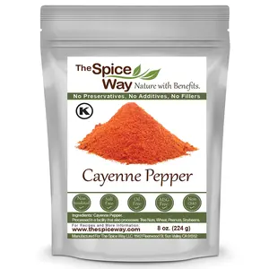 The Spice Way Premium Pure Cayenne Pepper - 100% Hot Red Pepper Spicy Chili Flakes - Add Flavor to your dishes with our spicy powder Season Heat Cooking