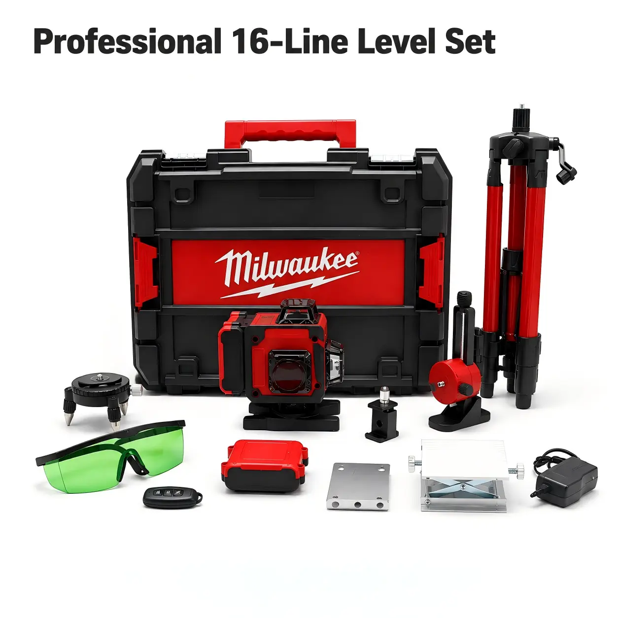 High-Precision Level Kit - 16-Line Alignment Tool For Builders & Contractors - Auto-Leveling ±2mm/10m Accuracy heavy equipment maintenance construction project cordless impact wrench kit truck service brushless hardware multitools hand home m18 series