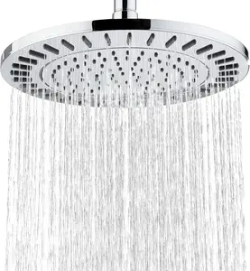 Rain Shower , 9 Inch High  Waterfall Showerhead with Adjustable Angle and Anti-clogging  Nozzles, Luxury Bathroom Overhead Shower, Chrome