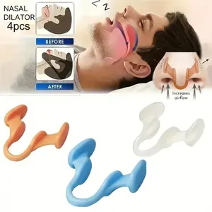 Silicone Anti Snoring Nose Clip 4PCS – Sleep Nasal Dilator & Breathing Aid for Better Sleep, Comfortable Reusable Anti Snore Solution for Men & Women, Snoring Relief Night Sleep Support Tool