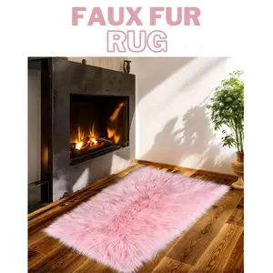 Faux Fur Rug - Faux Sheepskin Rug, Area Carpet Soft Fluffy Carpet 20 x 32 Inch,for Bedroom, Living Room, Nursery, Dorm, Playroom,Indoor Decor, Indoor Floor Rectangular